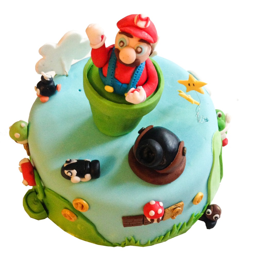 Gâteau Super Mario, gâteau d'anniversaire Super Mario, gâteau Mario en pâte  à sucre - Super Gâteaux